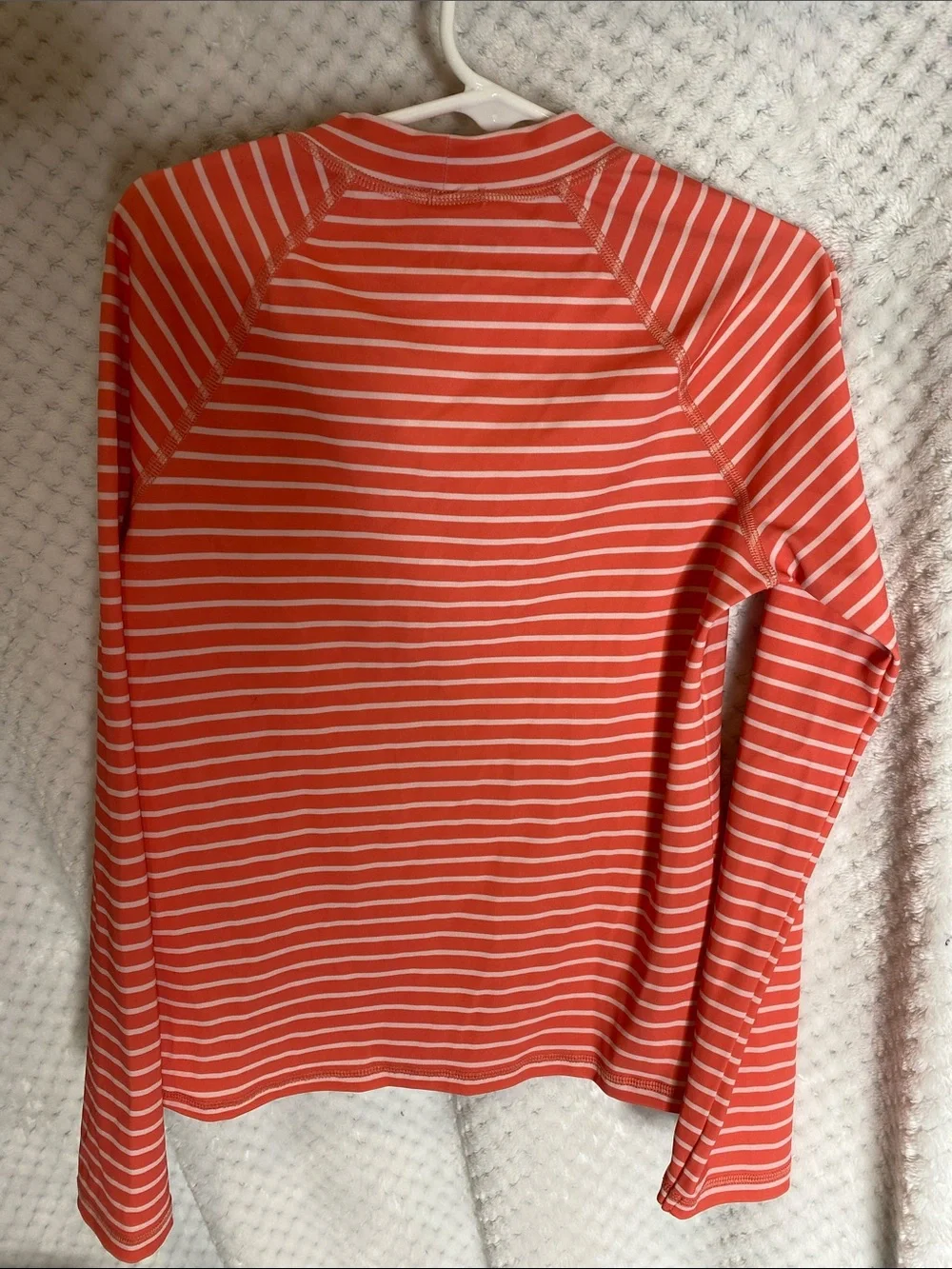 Amazon Essentials Coral Striped Rashguard Tee Swim Top
